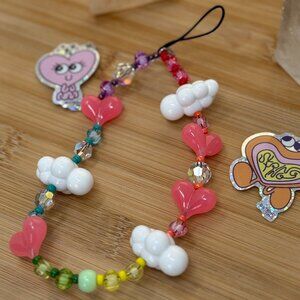 String Ting Rainbow Kawaii Wristlet Phone Strap | Swarovski Crystals